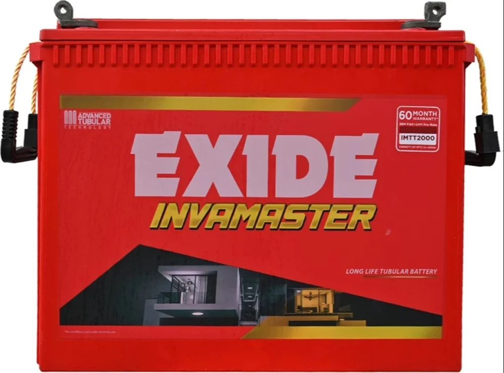 exide-imtt2000-200.webp Exide InvaMaster IMTT2000 200Ah Tall Tubular Battery for Home Backup - Image 1